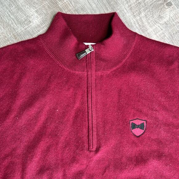 NWT PETER MILLAR Burgundy Cashmere 1/4 Zip Sleeveless Golf Sweater Vest Men’s - Picture 2 of 8